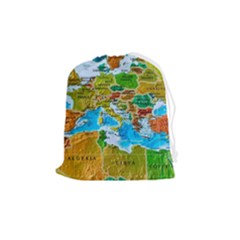 World Map Drawstring Pouch (medium) by Ket1n9