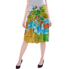 World Map Midi Beach Skirt by Ket1n9