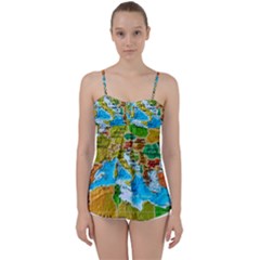 World Map Babydoll Tankini Top by Ket1n9