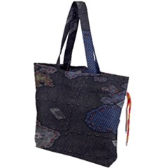 World Map Drawstring Tote Bag by Ket1n9