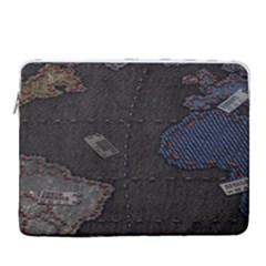 World Map 15  Vertical Laptop Sleeve Case With Pocket by Ket1n9