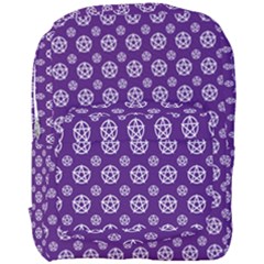 White Pentacle And Purple Pattern Full Print Backpack by cheekywitch