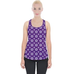 White Pentacle And Purple Pattern Piece Up Tank Top by cheekywitch