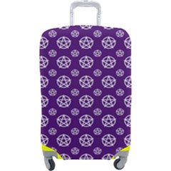 White Pentacle And Purple Pattern Luggage Cover (large) by cheekywitch