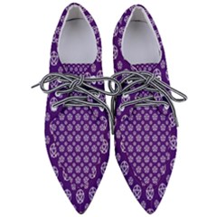 White Pentacle And Purple Pattern Pointed Oxford Shoes by cheekywitch