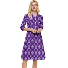 White Pentacle And Purple Pattern Classy Knee Length Dress by cheekywitch