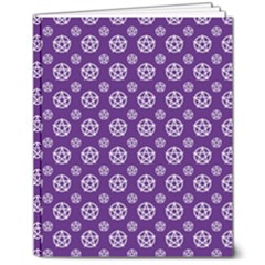 White Pentacle And Purple Pattern 8  X 10  Hardcover Notebook by cheekywitch