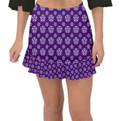 White Pentacle And Purple Pattern Fishtail Mini Chiffon Skirt by cheekywitch