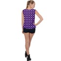 White pentacle and purple pattern Bubble Hem Chiffon Tank Top View2