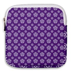 White Pentacle And Purple Pattern Mini Square Pouch by cheekywitch