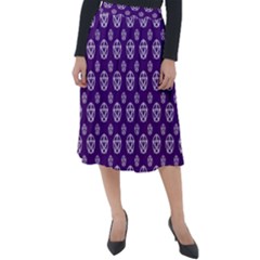 White Pentacle And Purple Pattern Classic Velour Midi Skirt  by cheekywitch