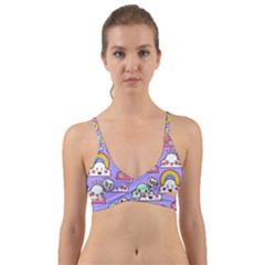 Cloud Seamless Pattern Wrap Around Bikini Top by Apen