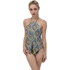 Tribal Background Boho Batik Go With The Flow One Piece Swimsuit by anzea