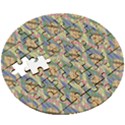 Tribal Background Boho Batik Wooden Puzzle Round View3