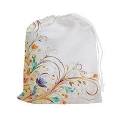 Flower Blau Drawstring Pouch (2xl) by 2607694c