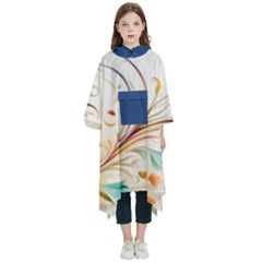 Flower Blau Kids  Hooded Rain Ponchos by 2607694c