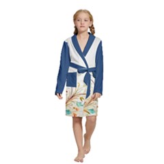 Flower Blau Kids  Long Sleeve Velvet Lounge Robe by 2607694c