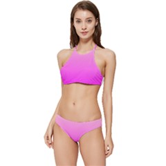 Gradient Pink - Pastel Yellow Pink Rosa Banded Triangle Bikini Set by 2607694c