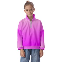 Gradient Pink - Pastel Yellow Pink Rosa Kids  Half Zip Hoodie by 2607694c