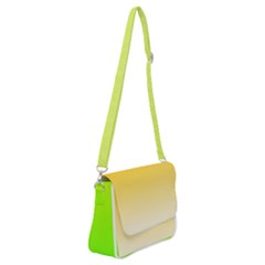 Gradient  Green, Yellow Shoulder Bag With Back Zipper by 2607694c