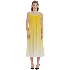 Gradient  Green, Yellow Casual Spaghetti Strap Midi Dress by 2607694c