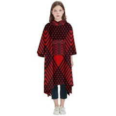 Muster Rot Schwarz Kids  Hooded Rain Ponchos by 2607694c