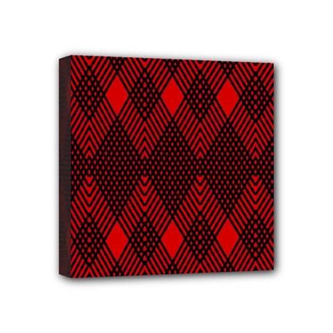 Pattern Red Black, Mini Canvas 4  X 4  (stretched) by 2607694c