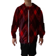 Pattern Red Black, Kids  Hooded Windbreaker by 2607694c