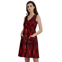 Pattern Red Black, Sleeveless Dress With Pocket by 2607694c