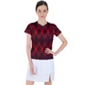 pattern red black, Women s Sports Top View1