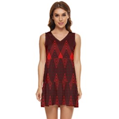 Pattern Red Black, Tiered Sleeveless Mini Dress by 2607694c