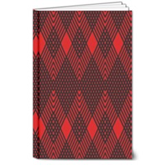 Pattern Red Black, 8  X 10  Hardcover Notebook by 2607694c