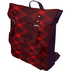 Pattern Rot Schwarz Buckle Up Backpack by dedoma