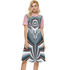 Altrosa Fractal Button Top Knee Length Dress by dedoma