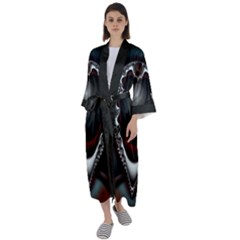 Fractal Eye Maxi Satin Kimono by dedoma