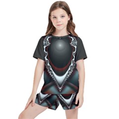 Fractal Eye Kids  T-shirt And Sports Shorts Set by dedoma