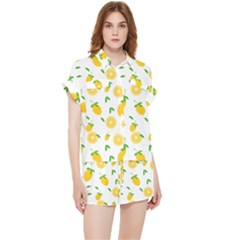 Illustrations Lemon Citrus Fruit Yellow Chiffon Lounge Set by anzea