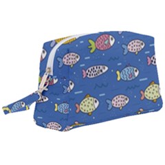 Sea Fish Blue Submarine Animal Wristlet Pouch Bag (large) by Proyonanggan