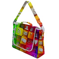 Colorful 3d Social Media Box Up Messenger Bag by Ket1n9