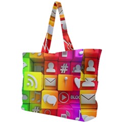 Colorful 3d Social Media Simple Shoulder Bag by Ket1n9