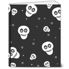 Skull Pattern 8  X 10  Softcover Notebook by Ket1n9