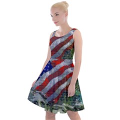 Usa United States Of America Images Independence Day Knee Length Skater Dress by Ket1n9