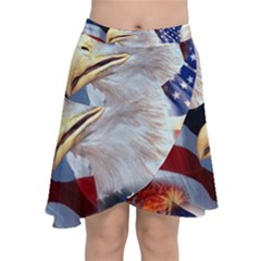 United States Of America Images Independence Day Chiffon Wrap Front Skirt by Ket1n9