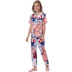 Independence Day United States Of America Kids  Satin Short Sleeve Pajamas Set by Ket1n9