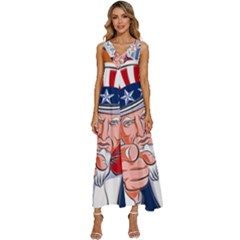 Independence Day United States Of America V-neck Sleeveless Loose Fit Overalls by Ket1n9