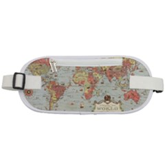 Vintage Old Antique World Map Rounded Waist Pouch by Bedest