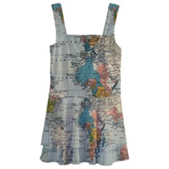 Vintage World Map Kids  Layered Skirt Swimsuit by Loisa77