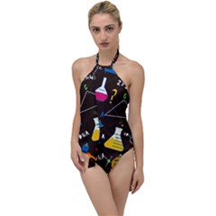 Science Lesson Flat Vector Seamless Pattern Go With The Flow One Piece Swimsuit by Loisa77