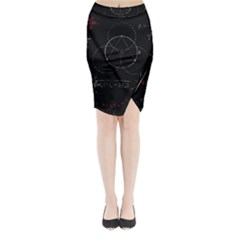 Math Board Circuit Circuits Computer Shield Tech Technology Midi Wrap Pencil Skirt by Loisa77