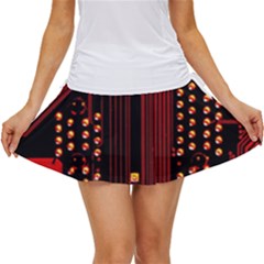 Red Circuit Board Texture Red Circuit Digital Texture Circuit Board Red Technology Women s Skort by Loisa77